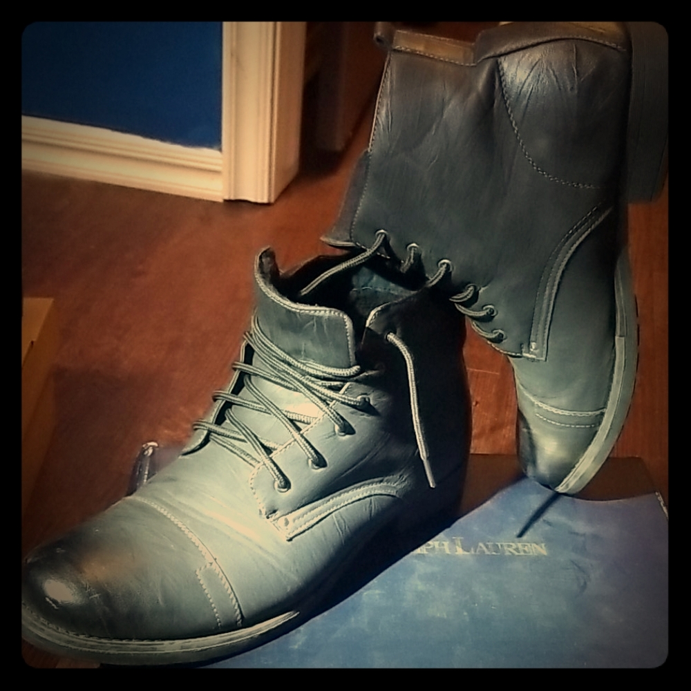 Jet Black Leather Polar Fox boots